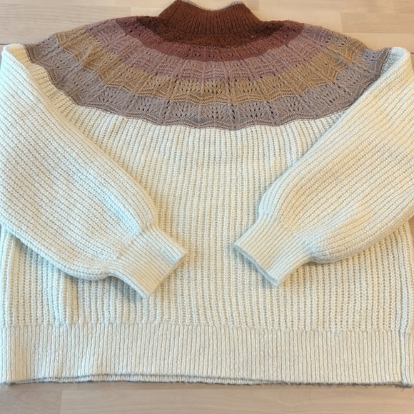 Maurices Ombre Mock Neck Pullover Sweater Plus Size XXL Cream Mauve Pink Rust - Picture 7 of 11